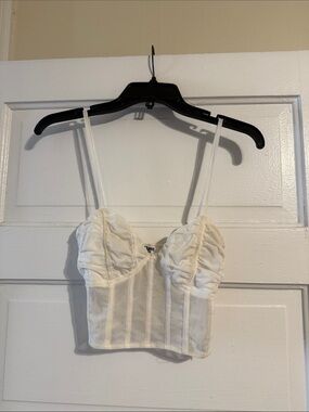 Tiger Mist Ivory Ruched Bustier Top